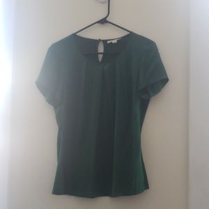 Green silk top